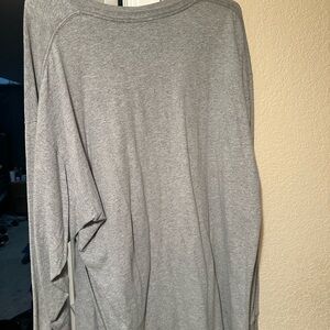 Gray Long Sleeve Tee with Classic Crew Neck